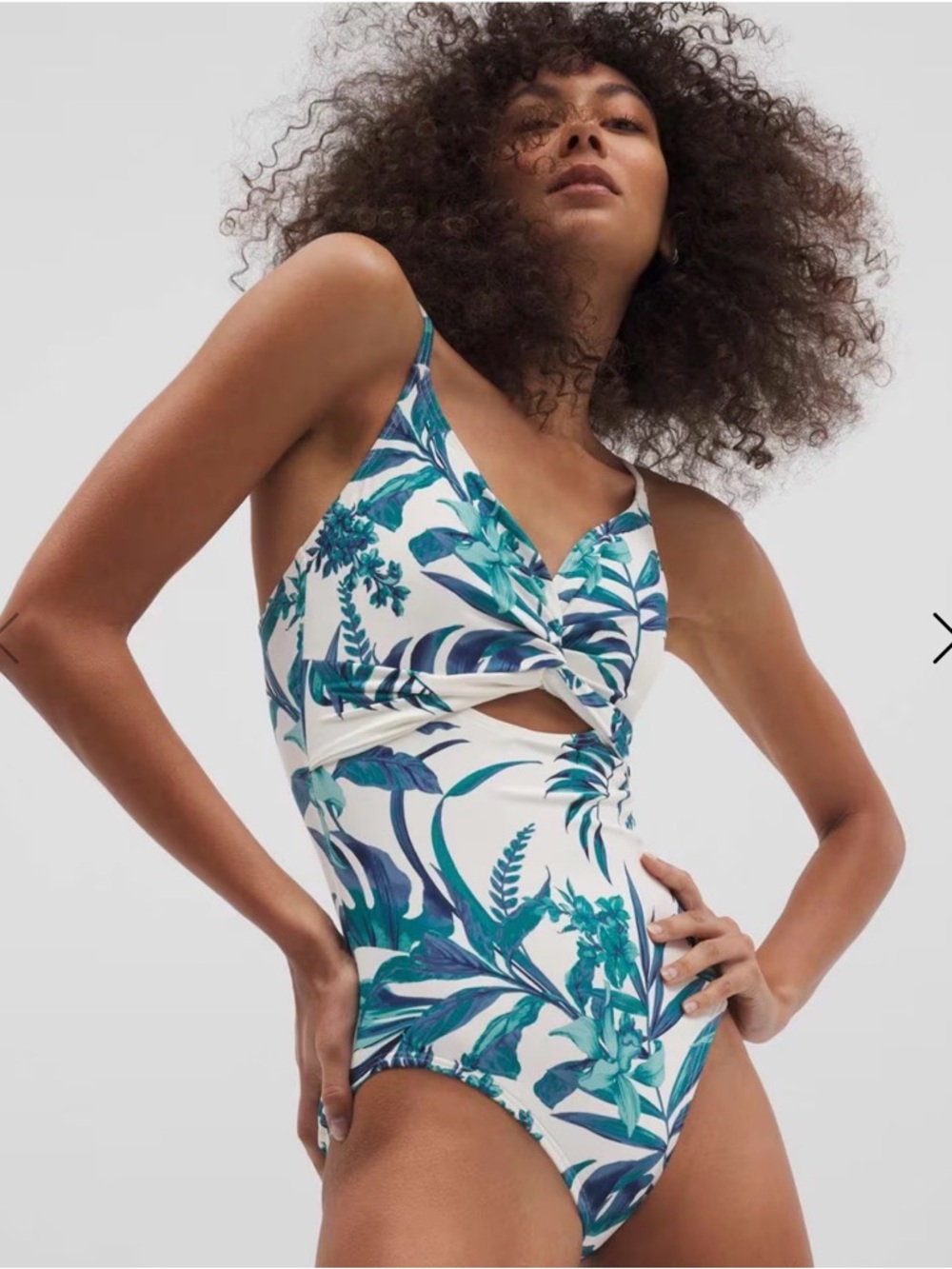 Soma Women’s Tropical Twist Front Key Hole One-Piece Swimsuit -10